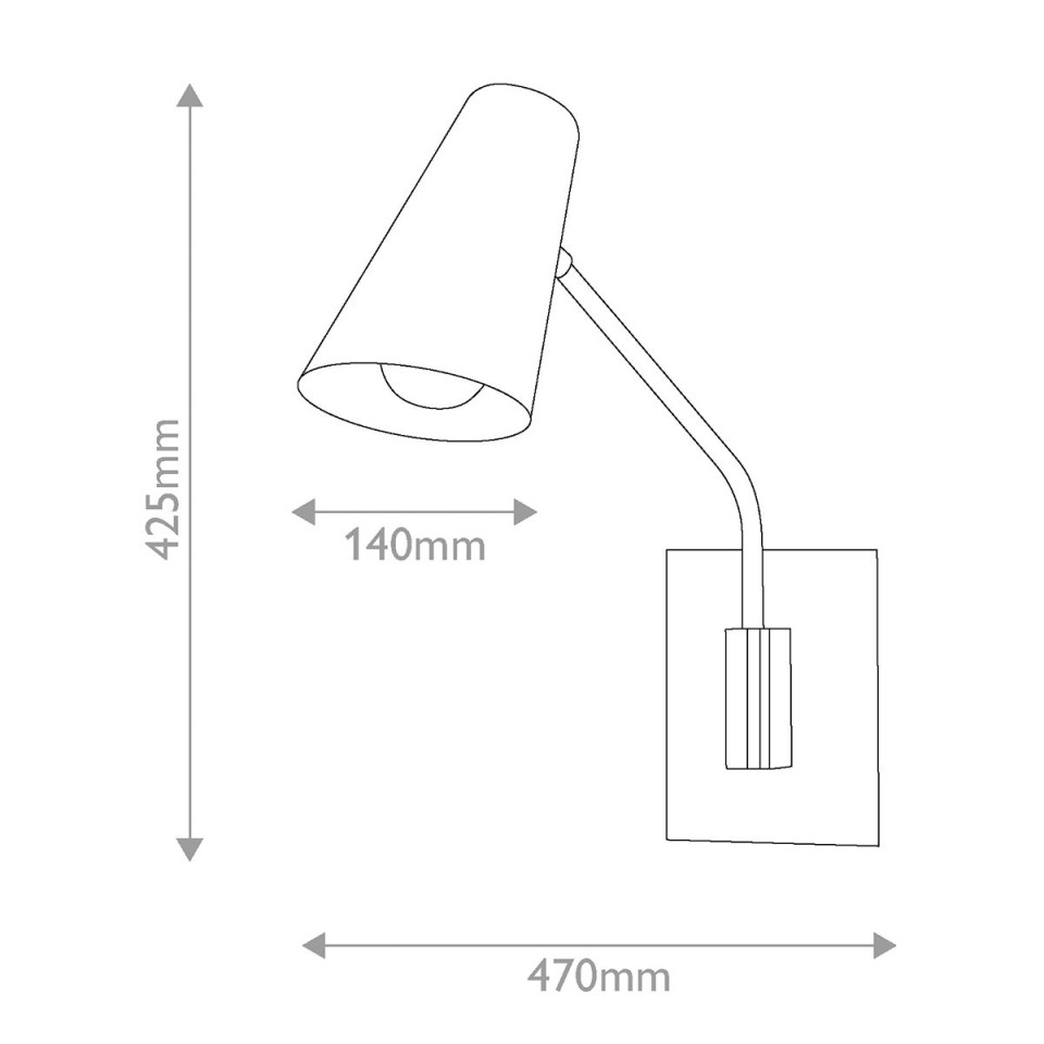 Bray 1-lt wall light black 42.5 cm