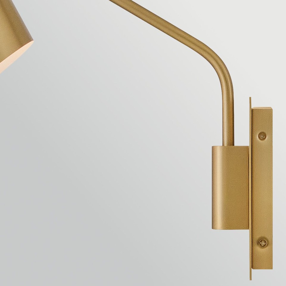 Bray 1-lt wall light lacquered brass 42.5 cm