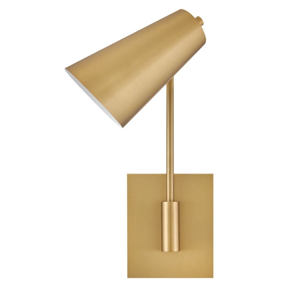 Bray 1-lt wall light lacquered brass 42.5 cm