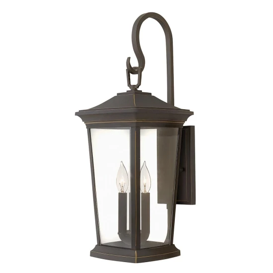 Bromley 3-lt large outdoor wall light bronze/clear 63.1 cm IP44