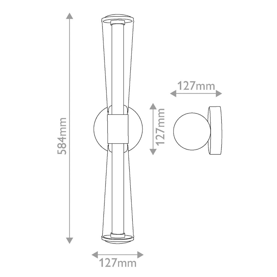 Elin badrumsvägglampa lackerad mässing 58,4 cm IP44
