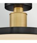 Kieran semi-flush ceiling light black/brass/white glass 36.2 cm