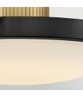Kieran semi-flush ceiling light black/brass/white glass 36.2 cm