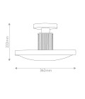 Kieran semi-flush ceiling light black/brass/white glass 36.2 cm