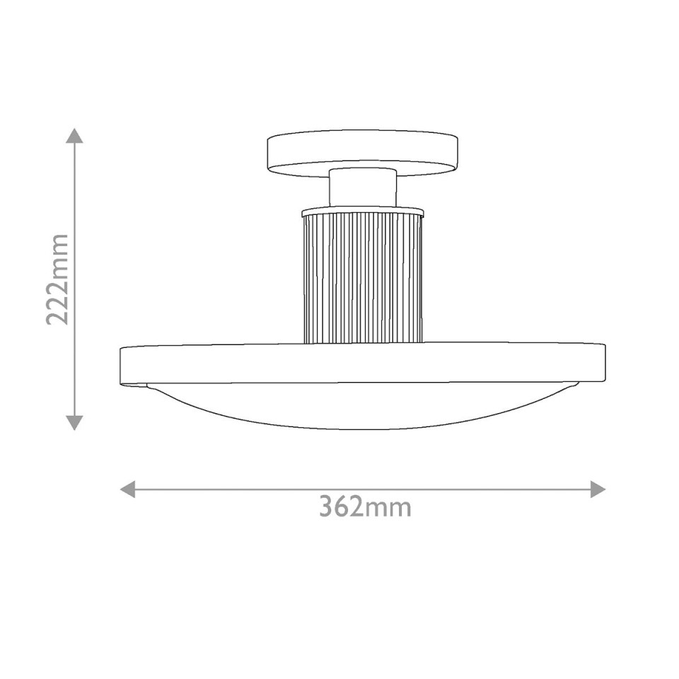Kieran semi-flush ceiling light black/brass/white glass 36.2 cm