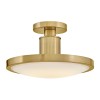 Kieran semi-flush ceiling light lacquered brass/white glass 36.2 cm