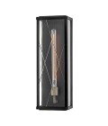 Monte 1-lt large outdoor flush wall light black/clear 55.9 cm IP44