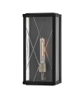 Monte 1-lt medium outdoor flush wall light black/clear 40.6 cm IP44