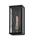 Monte 1-lt medium outdoor flush wall light black/clear 40.6 cm IP44