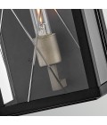 Monte 1-lt medium outdoor flush wall light black/clear 40.6 cm IP44