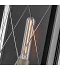 Monte 1-lt medium outdoor flush wall light black/clear 40.6 cm IP44