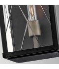 Monte 1-lt medium outdoor flush wall light black/clear 40.6 cm IP44
