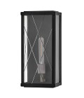 Monte 1-lt medium outdoor flush wall light black/clear 40.6 cm IP44
