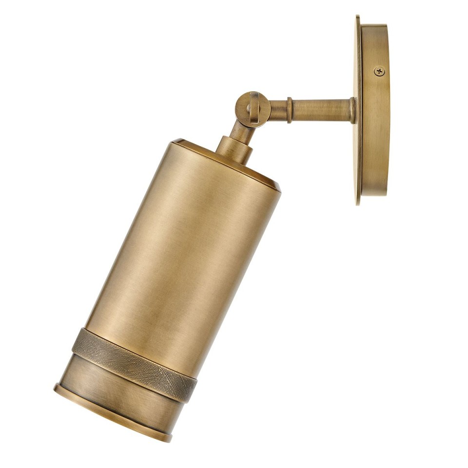 Pratt 1-lt outdoor spot wall light heritage brass 31.8 cm IP44