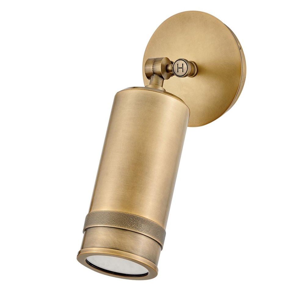 Pratt 1-lt outdoor spot wall light heritage brass 31.8 cm IP44