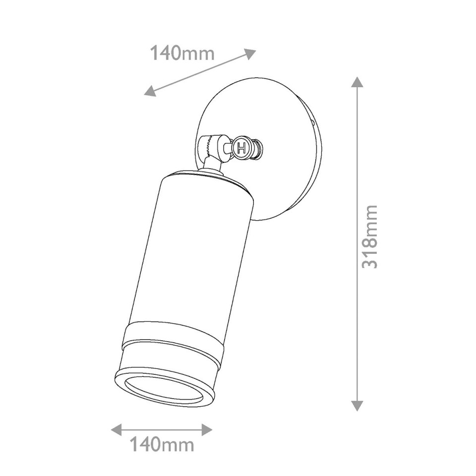 Pratt 1-lt outdoor spot wall light heritage brass 31.8 cm IP44