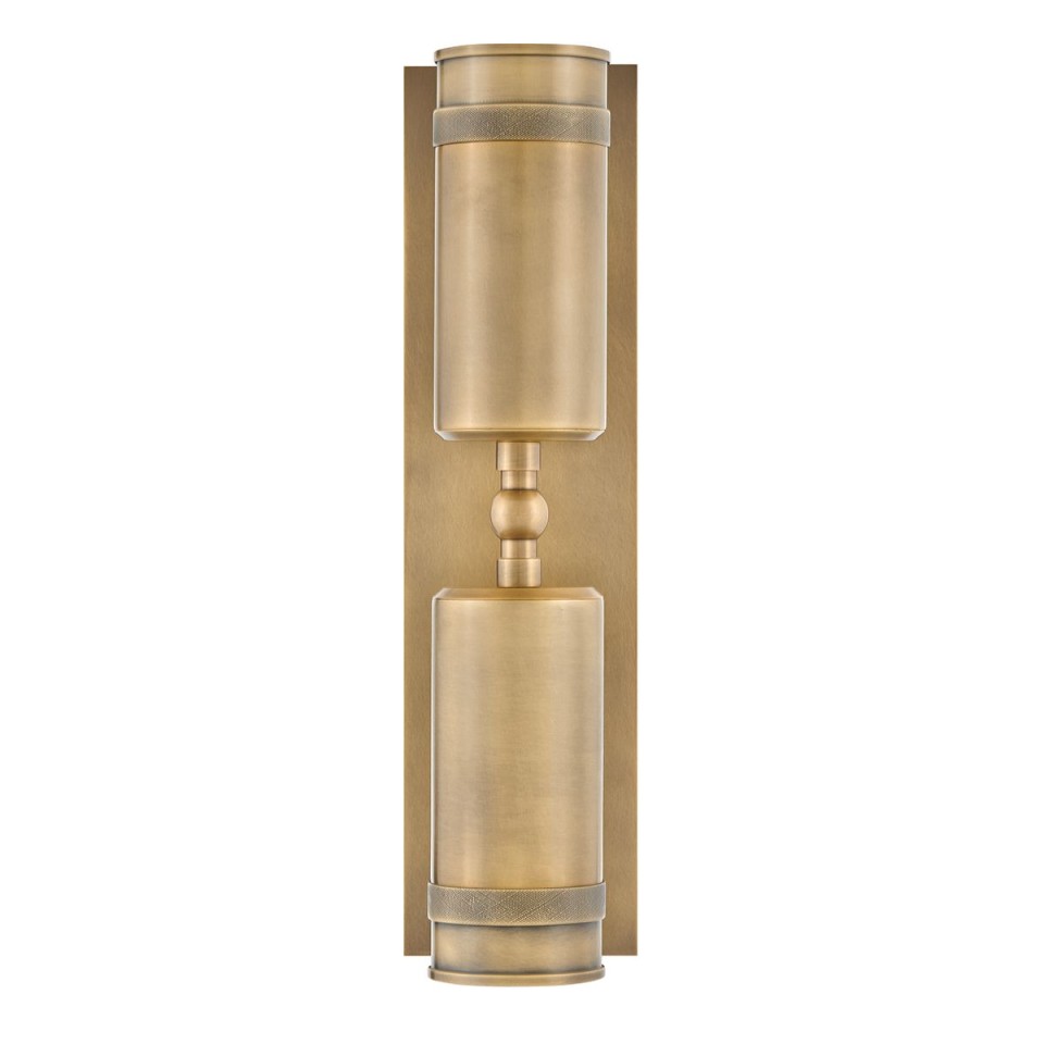 Pratt 2-lt outdoor up/down spot wall light heritage brass 48.3 cm IP44