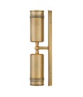 Pratt 2-lt outdoor up/down spot wall light heritage brass 48.3 cm IP44