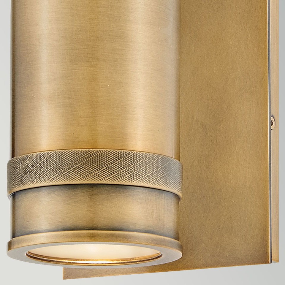 Pratt 2-lt outdoor up/down spot wall light heritage brass 48.3 cm IP44