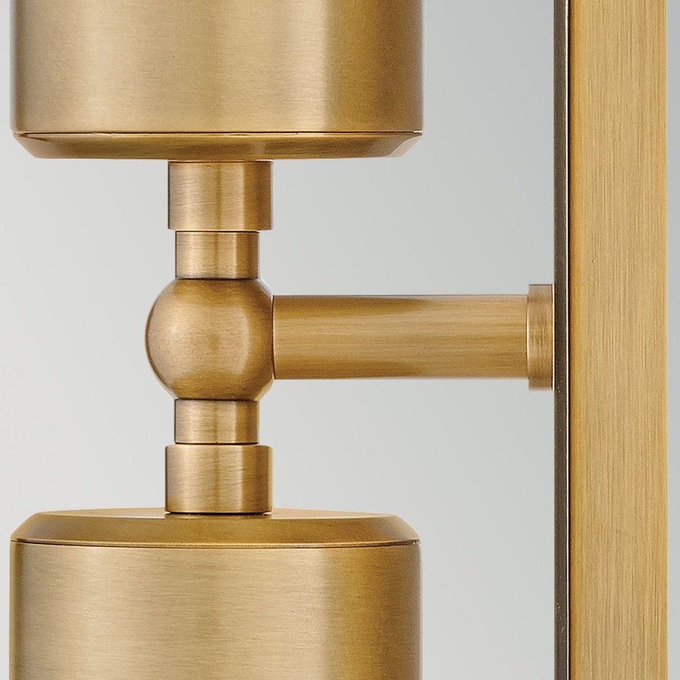 Pratt 2-lt outdoor up/down spot wall light heritage brass 48.3 cm IP44