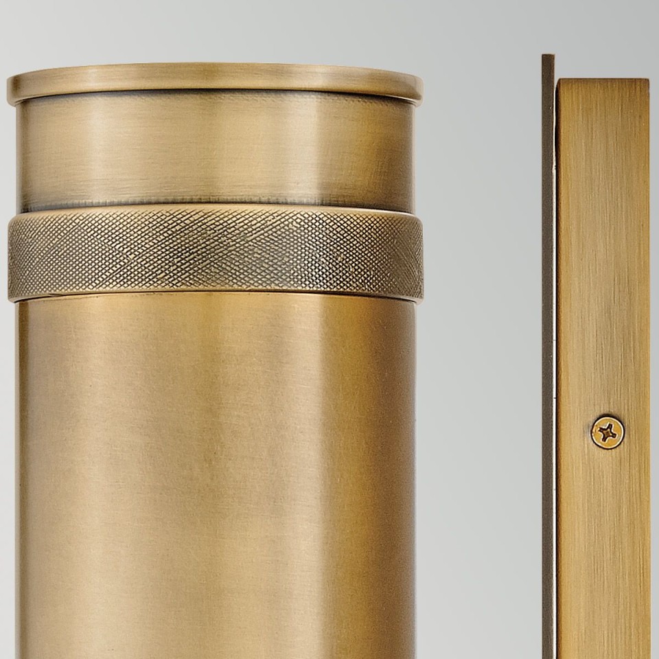 Pratt 2-lt outdoor up/down spot wall light heritage brass 48.3 cm IP44