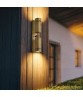 Pratt 2-lt outdoor up/down spot wall light heritage brass 48.3 cm IP44