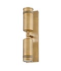 Pratt 2-lt outdoor up/down spot wall light heritage brass 48.3 cm IP44