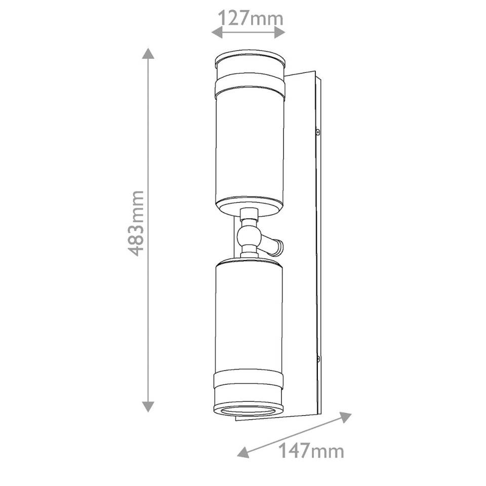 Pratt 2-lt outdoor up/down spot wall light heritage brass 48.3 cm IP44