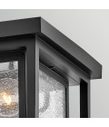 Republic 2-lt small outdoor flush ceiling light black/clear seedy glass 27.9 cm IP44