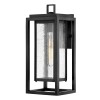 Republic 1-ljus utomhus vägglampa svart/ klar glas 40,6 cm IP44