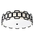Sabina 4-lt large flush ceiling light black/off-white 57 cm
