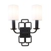 Sabina 2-ljus vägglampa svart/offwhite 42,4 cm