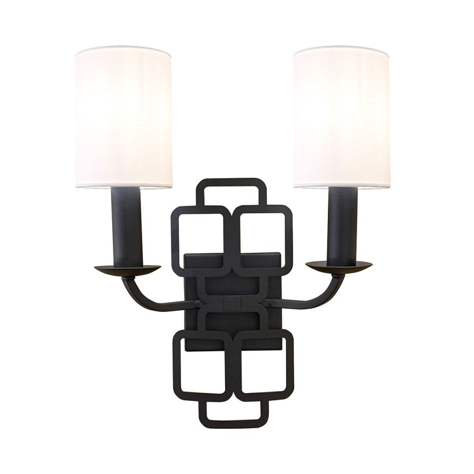 Sabina 2-lt wall light black/off-white 42.4 cm