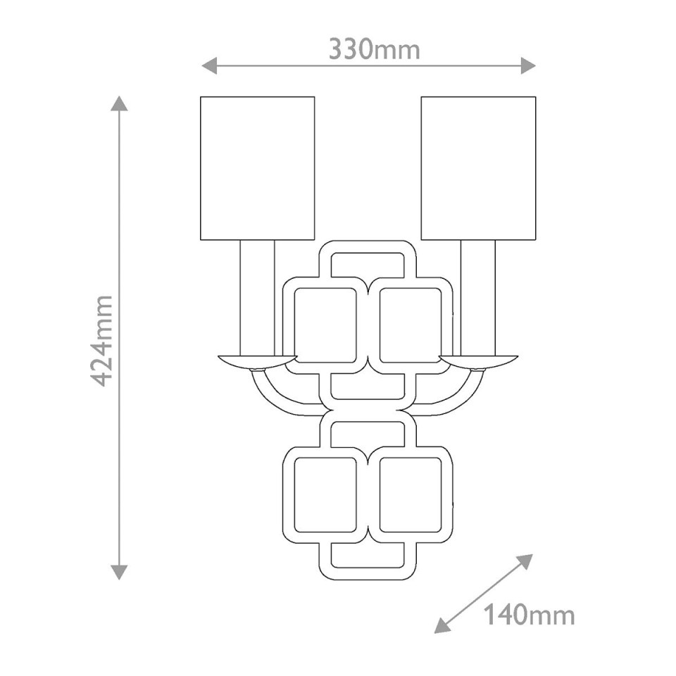 Sabina 2-lt wall light black/off-white 42.4 cm