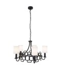 Sabina 5-lt chandelier black/off-white 71.7 cm