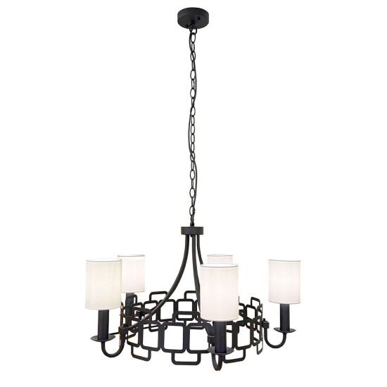 Sabina 5-ljus ljuskrona svart/offwhite 71,7 cm