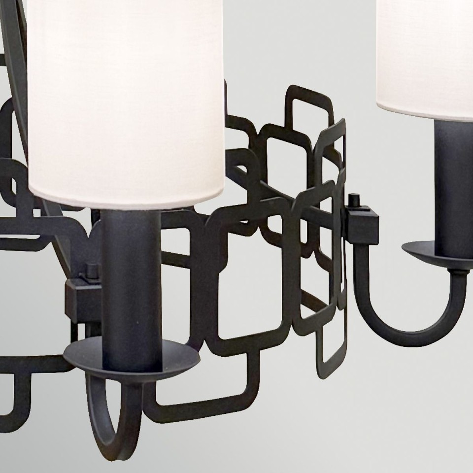 Sabina 5-lt chandelier black/off-white 71.7 cm