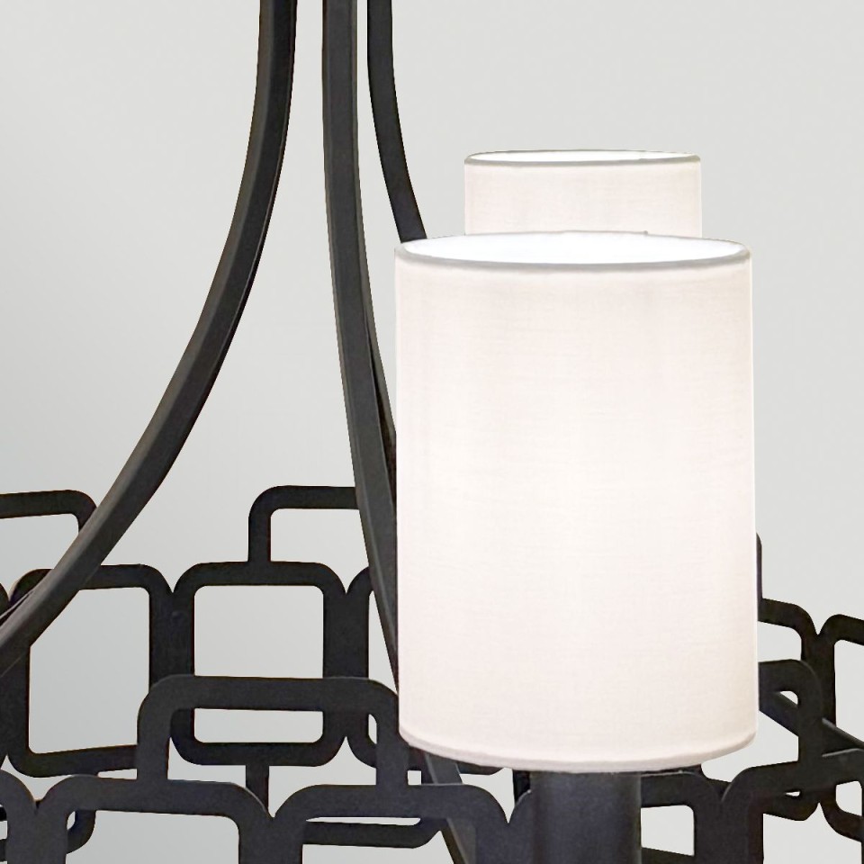 Sabina 5-lt chandelier black/off-white 71.7 cm