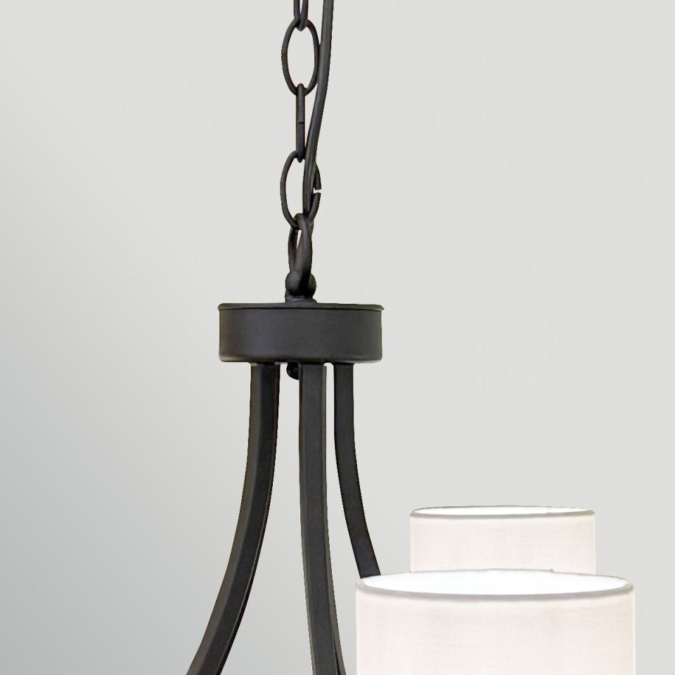 Sabina 5-lt chandelier black/off-white 71.7 cm