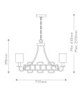 Sabina 5-lt chandelier black/off-white 71.7 cm