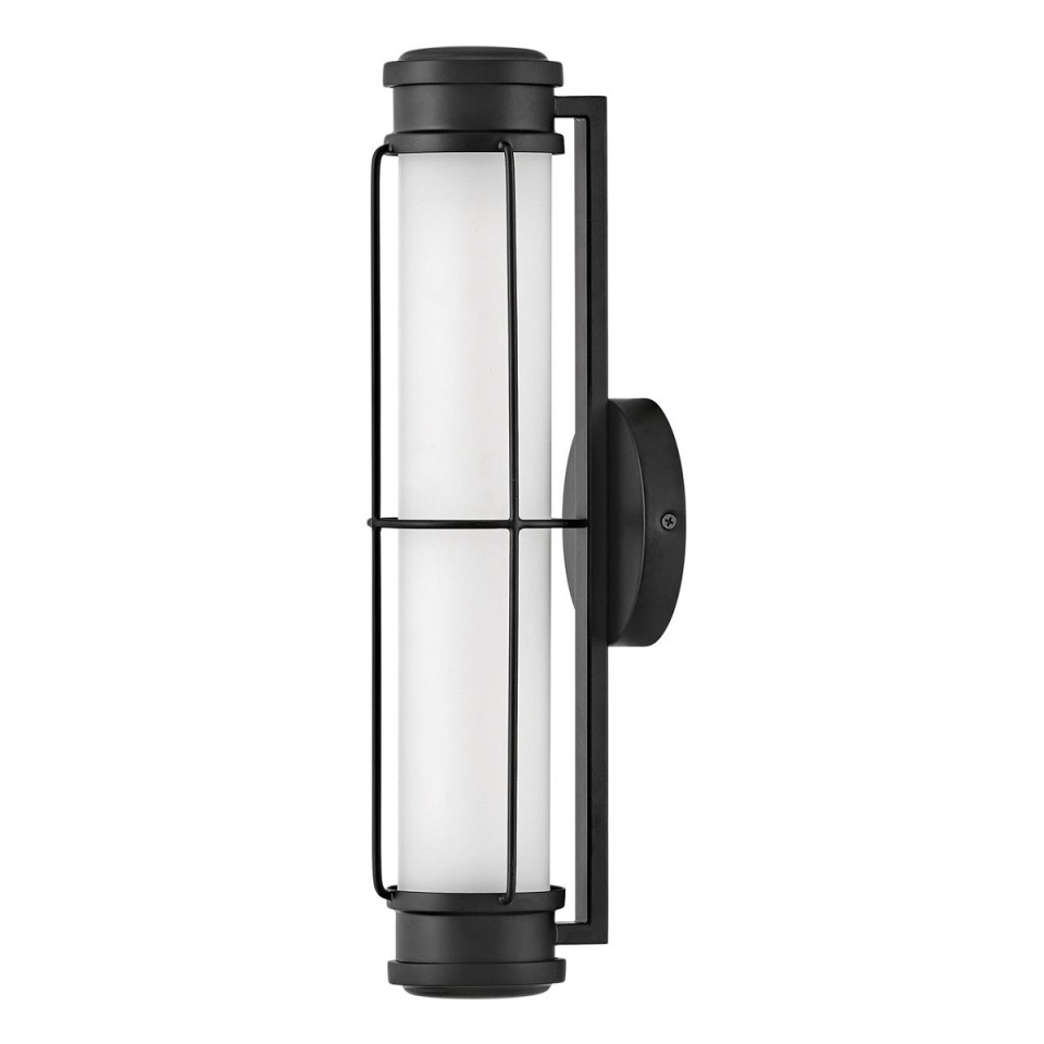 Saylor small bathroom wall light matte black/white 43.2 cm IP44