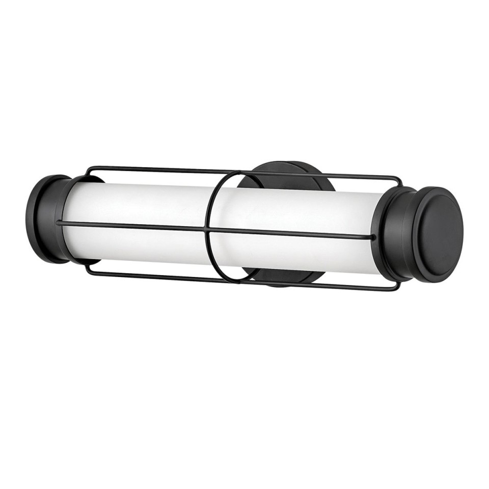 Saylor small bathroom wall light matte black/white 43.2 cm IP44
