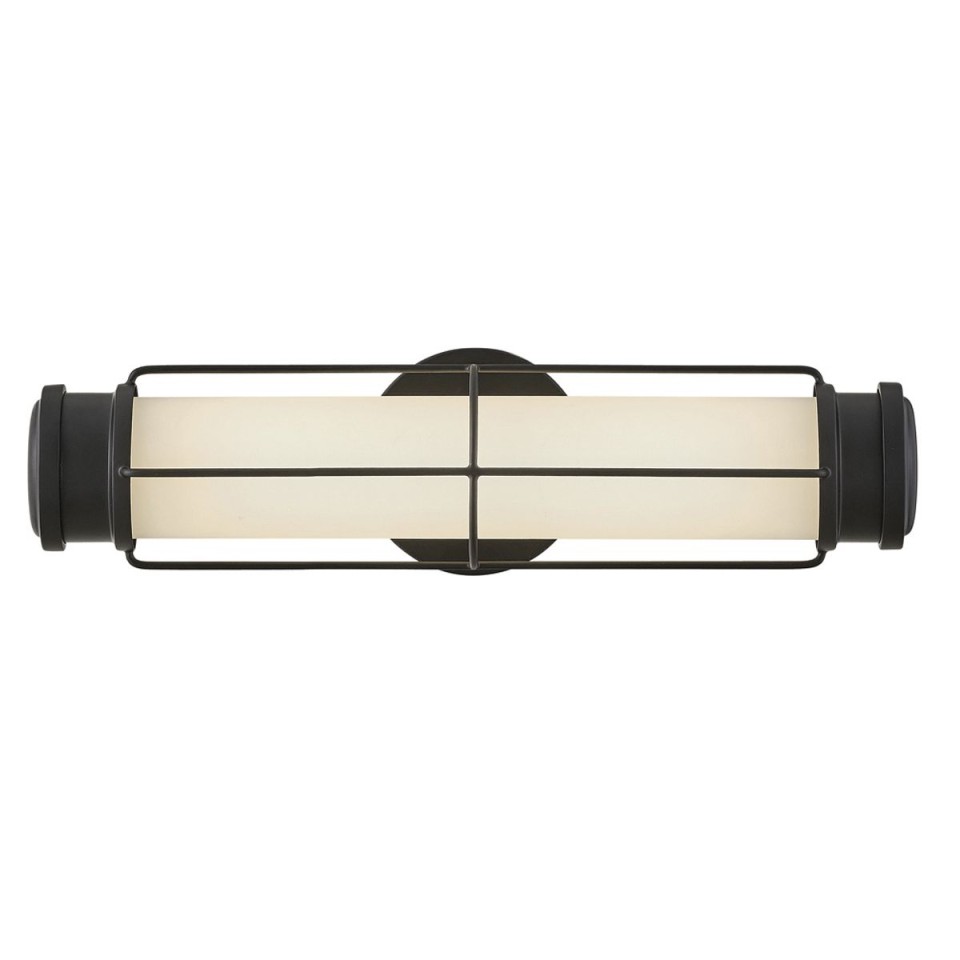 Saylor small bathroom wall light matte black/white 43.2 cm IP44