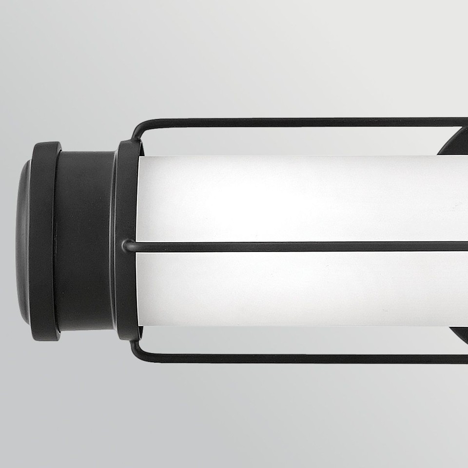 Saylor small bathroom wall light matte black/white 43.2 cm IP44