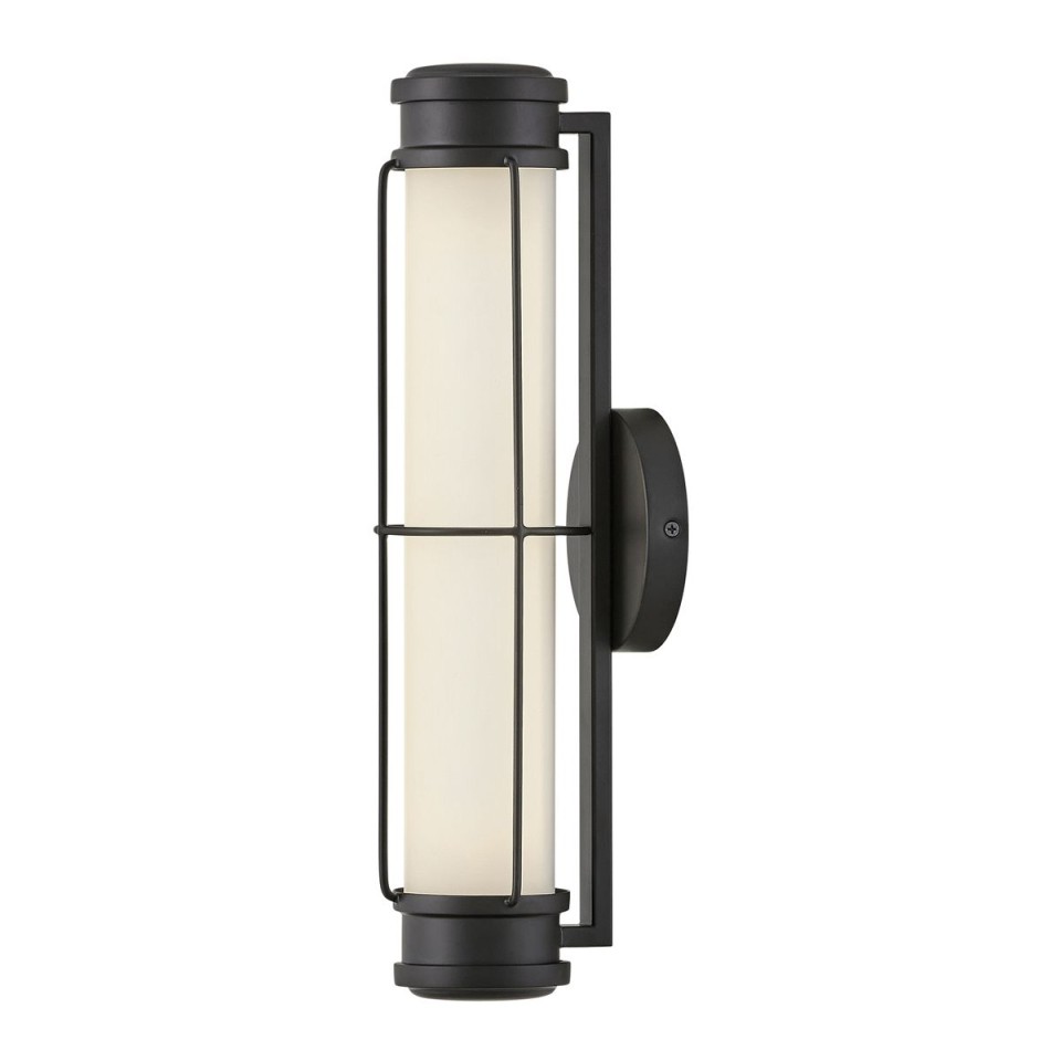 Saylor small bathroom wall light matte black/white 43.2 cm IP44