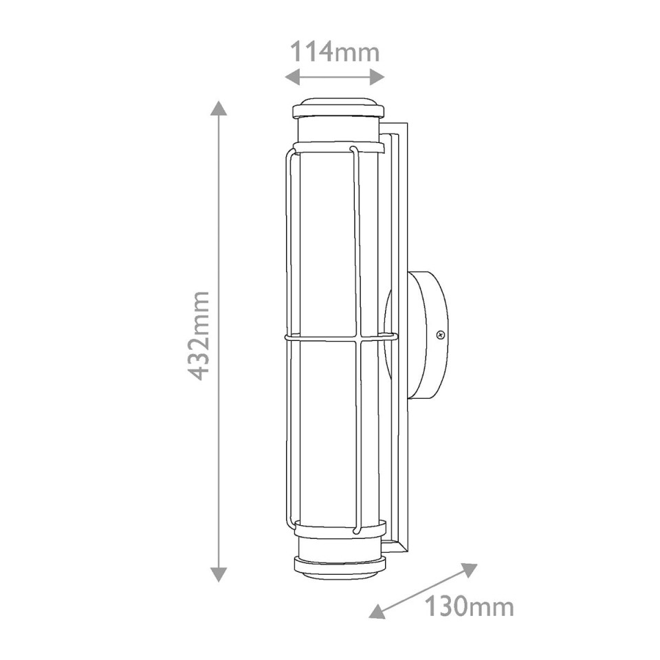 Saylor small bathroom wall light matte black/white 43.2 cm IP44