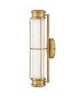 Saylor small bathroom wall light heritage brass/white 43.2 cm IP44