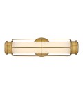 Saylor small bathroom wall light heritage brass/white 43.2 cm IP44