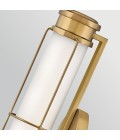 Saylor small bathroom wall light heritage brass/white 43.2 cm IP44