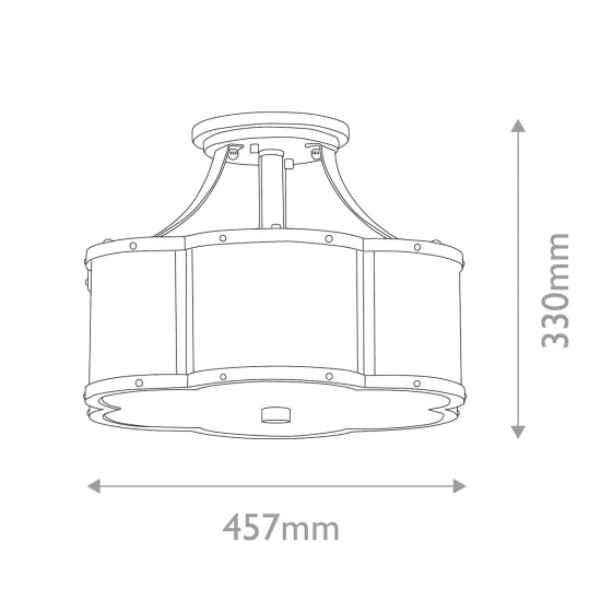 Chance 3 Ljus Plafond - Antikmässing